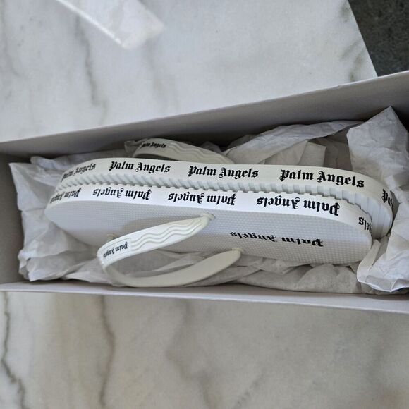 PALM ANGELS LOGO FLIP FLOPS WOMEN SANDALS MADE IN ITALY Size 39 New - Picture 10 of 10